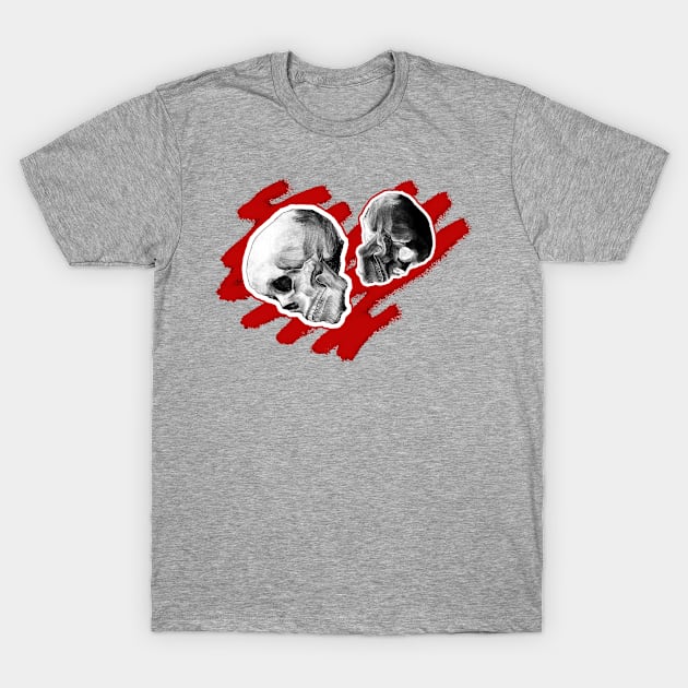 Two skulls - one love T-Shirt by Severinochka